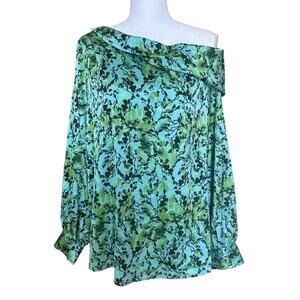 Halogen‎ One-Shoulder Top In Green sz XXL